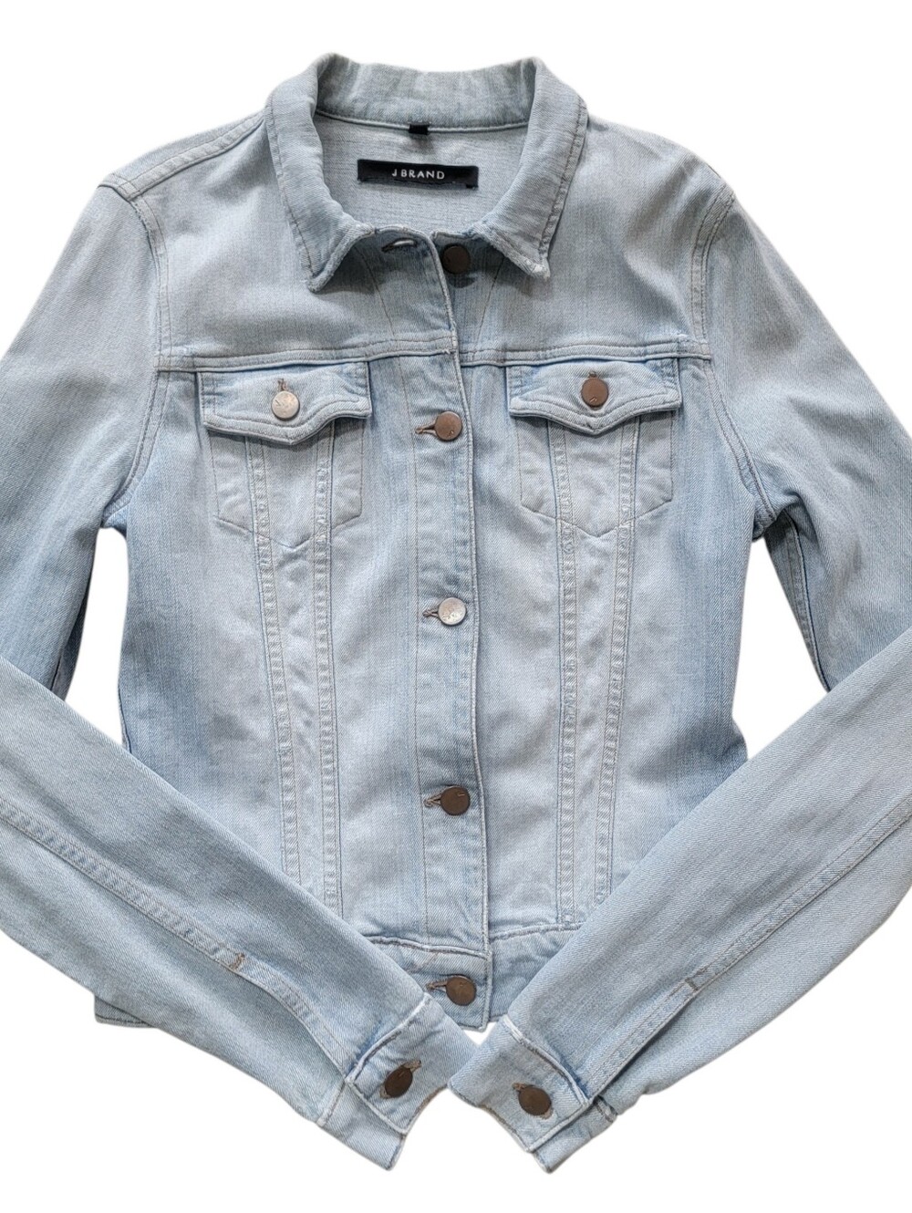 J Brand Women's Size Small Denim Atomic Light Wash Fitted Stretch Jacket Classic